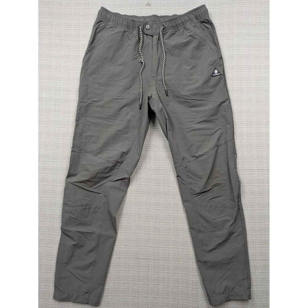 Beardedgoat Pants Mens Large Gray Nylon Stretch Track Athletic Zip Pocket